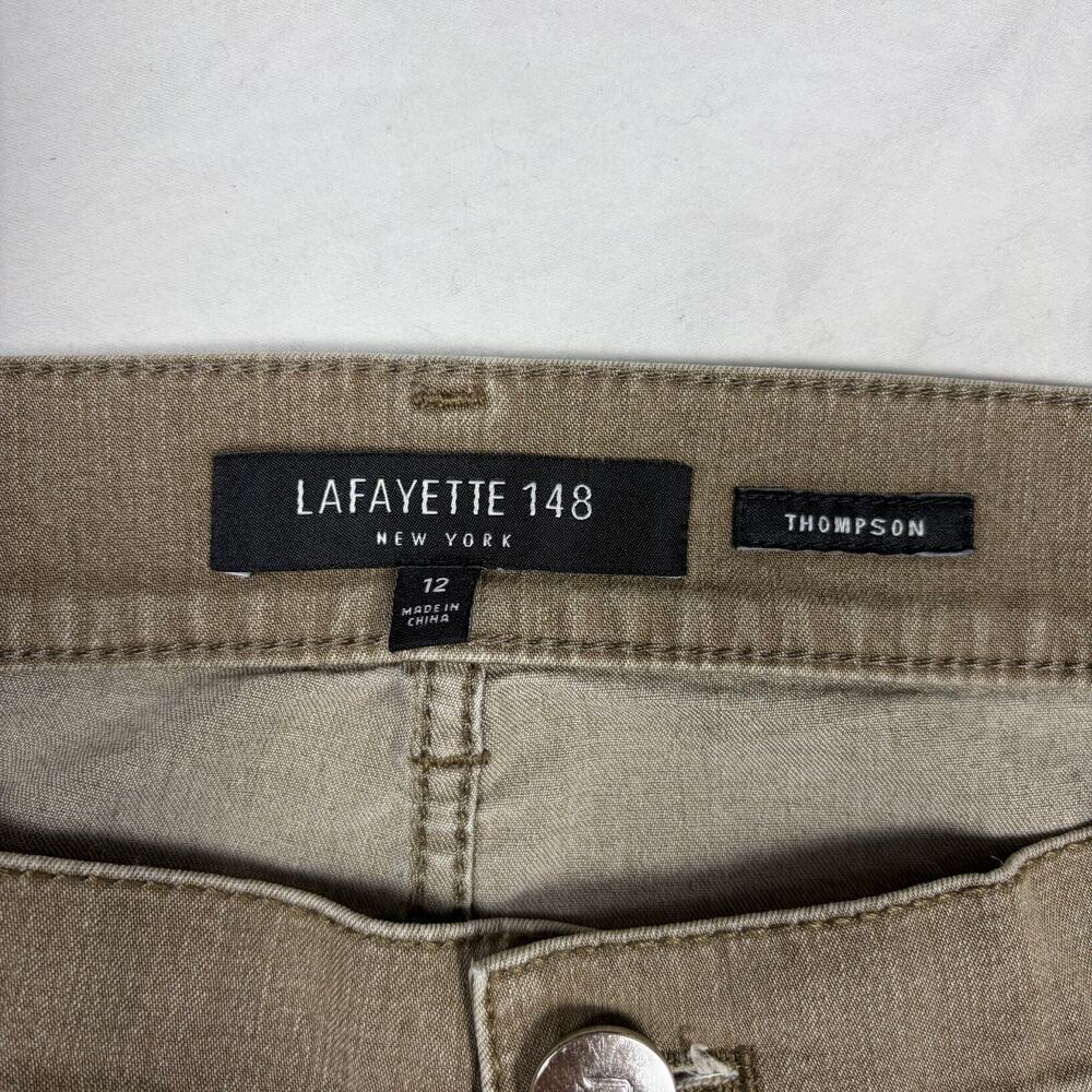 Lafayette 148 womens Thompson brown faded soft denim pants. Size 12 quiet luxury - Picture 2 of 6